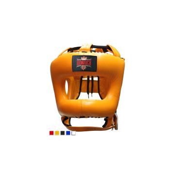 Full Face Head Guard made by Leather For Professionals (Yellow)