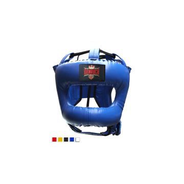 Full Face Head Guard made by Leather For Professionals (Blue)