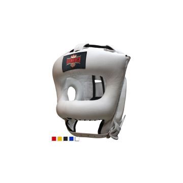Full Face Head Guard made by Leather For Professionals (White)