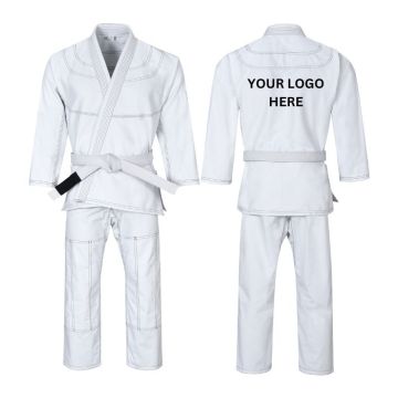 Customized White Brazilian Jiu Jitsu Gi For Men, BJJ Gi Women Grappling gi ULTRA LIGHT, PRESHRUNK Sweat Wicking Fabric
