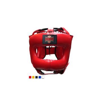 Full Face Head Guard made by Leather For Professionals (Red)